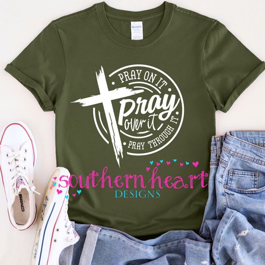 Pray On It T Shirt-Green