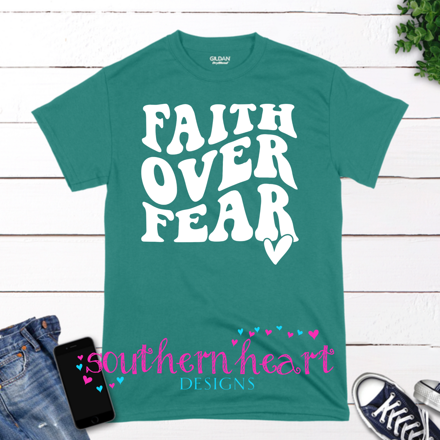 Faith Over Fear T Shirt-Jade Dome