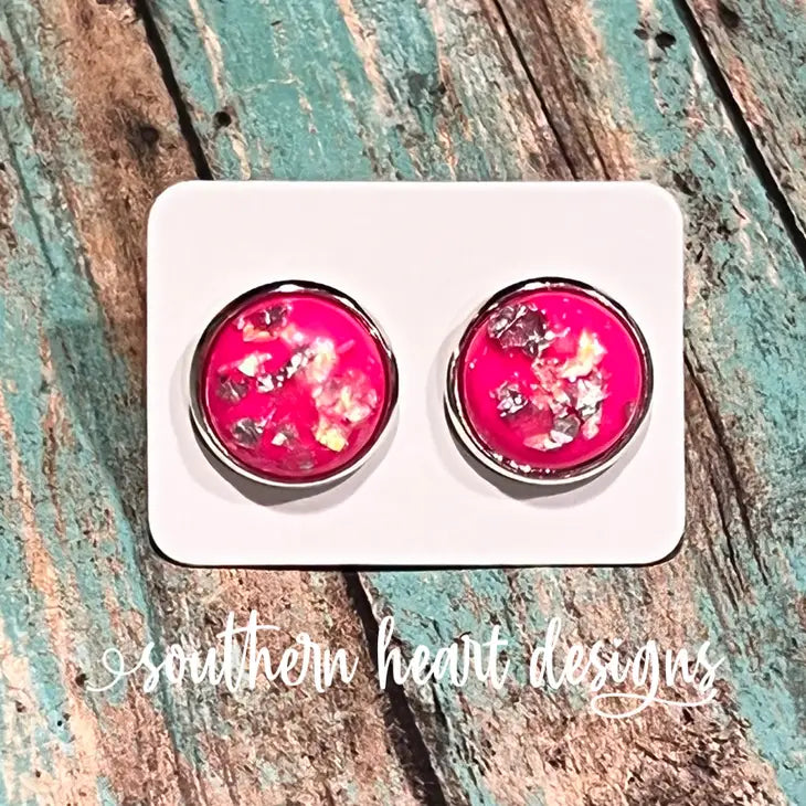 Pink Foil Earrings